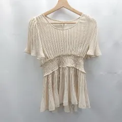 ◇ ⊂Φ COCO DEAL ココディール 半袖 ブラウス サイズ2 ベージュ レディース E  【1503050021029】