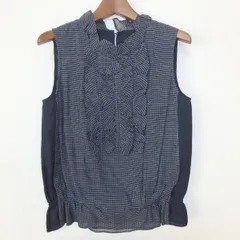 #snc マーガレットハウエル MargaretHowell シャツ・ブラウス 1 紺 グレー 白 ノースリーブ フリル  レディース [787599]のサムネイル