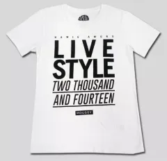 【中古】Tシャツ(女性アイドル) 安室奈美恵 Tシャツ ホワイト 1サイズ 「namie amuro LIVE STYLE 2014」