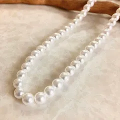 パールネックレス 8㎜真珠ネックレス ゴールドチェーン レディースアクセサリー