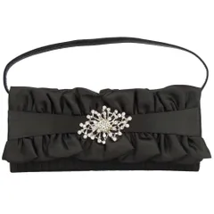 ★新品★フリルラインサテンパーティークラッチバッグ※ブラック