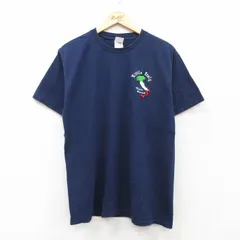 L/古着 フルーツオブザルーム 半袖 ビンテージ Tシャツ メンズ 00s コットン クルーネック 紺 ネイビー 25sep02 中古