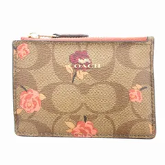 コーチ COACH 定期入れ パスケース シグネチャー 花柄 レザー 茶 ブラウン ピンク F67534 /HO ☆AA★
