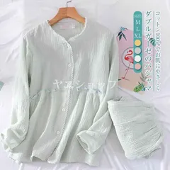 ガーゼ パジャマ レディース ルームウェア 長袖 部屋着 セットアップ 2点セット 寝間着 秋 冬 寝巻き 上下セット 前開き 快適 大きいサイズ 2重ガーゼ 綿100% 春 0r0N644