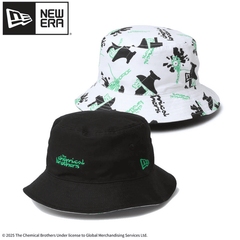 新品 NEWERA ニューエラ ケミカル・ブラザーズ コラボ バケットハット バケハ 帽子 ハット リバーシブル ロゴ 刺繍  総柄 ガルバナイズ ユニセックス メンズ レディース 黒 ブラック 白 ホワイト 14457322