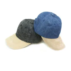 キャップ　6PANEL DENIM CAP 6パネル デニムキャップ DENIMxSUEDE(デニムxスエード) BLACKDENIMxSUEDE(ブラックデニムxスエード) 男女兼用 帽子 スウェード コットン 2トーン