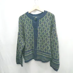 ◇ ⊇ SM2 サマンサ モスモス 総柄 長袖 カーディガン サイズF ネイビー系 レディース E  【1412260039062】