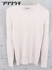 ◇ nano universe ナノユニバース リブ コットン ニット セーター サイズ縦M 横M ライトベージュ レディース  【1104230002496】