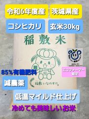 新米　令和6年度　茨城県稲敷市産　コシヒカリ　玄米30kg　こだわり米