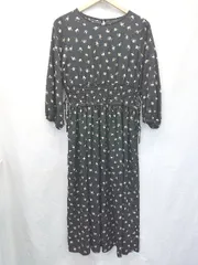 ◇ ⊂ Simplicite シンプリシテェ 花柄 長袖 ロング丈 ワンピース 表記なし ブラック レディース E  【1506110003614】