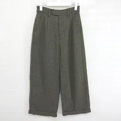 ◇ ehka sopo エヘカソポ ヘリンボーン タック ワイド パンツ サイズM ブラック グリーン系 マルチ レディース E  【1304140010011】