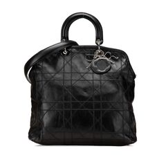 ディオール カナージュ グランヴィル ハンドバッグ ショルダーバッグ 2WAY ブラック レザー レディース Dior【1-0213659】