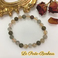 天然石◆パワーストーンブレスレット◆ミックスルチルクォーツ、福禄寿❷