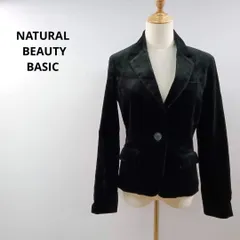ナチュラルビューティーベーシック ベロア生地ジャケット L おしゃれ