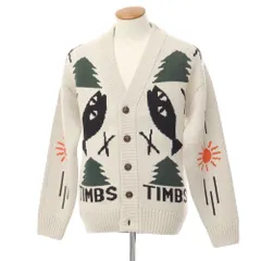 【中古】【未使用】ティンバーランド Timberland × Nina Chanel Abney 2023年秋冬 ミドルゲージウールコットン カーディガン ライトベージュxブラック【サイズM】【ユニセックス】のサムネイル