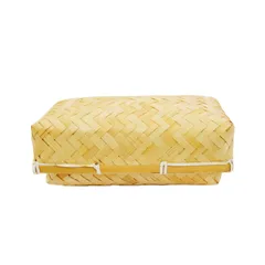 バンブー弁当箱 竹かご 長方 ふた付き バスケット 収納 ベトナム 裁縫 蓋付き 身竹 ランチボックス 収納ケース