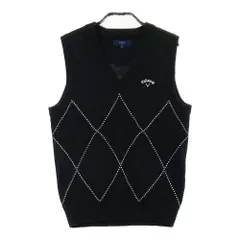 サイズ：M CALLAWAY キャロウェイ  Vネックニットベスト ウール混 ダイヤ柄 ブラック系 [240101330285] ゴルフウェア レディース ストスト