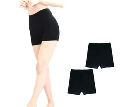 Chica Hurra ブラック 1分丈 L-XL 2枚セット レギンス パンツ 綿混 コットン レディース 女性 スパッツ ストレッチ 伸縮性 通気性 2枚組 レギンスタイプ かっこいいレギンス おしゃれ 仕事用レギンス [ブラック1分丈2個] [L-XL]