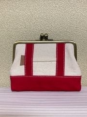 【トートバッグ風】がま口財布(レッド)