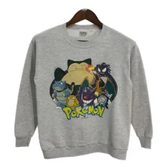 90年代 Pokemon ポケモン スウェット アニメT キャラクター ライトグレー (ユース XS相当) 中古 古着 R2133