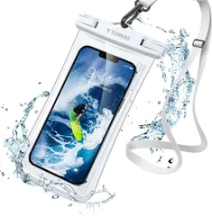 TORRAS スマホ 防水ケース 全面防水 クリア 押し易いサイドボタン IPX8認証 顔認証 撮影 通話 タッチ快適 iPhone用 6.9インチ 海 水中 温泉 風呂 キッチン プール クリア