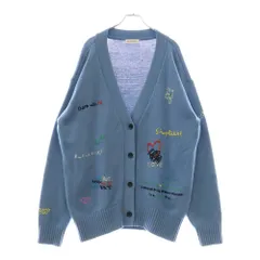 MAISON SPECIAL (メゾンスペシャル ) Life Word Embroidery Knit Cardigan ライフワードエンブロイダリー ニットカーディガン セーター レディース ブルー 21232365306のサムネイル