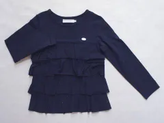 タルティーヌ エ ショコラ タルティーヌエショコラ tartine et chocolat アウトレット 子供服 女の子 120cm 長袖 カットソー 紺 フリル 春 秋 冬 ★2 トップス 冬服 ガールズ 女児 キッズ 【中古】 リサイクル