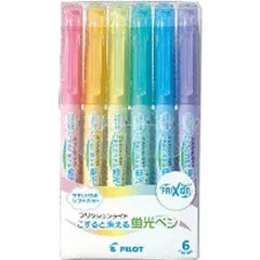 【新品・2営業日で発送】パイロットコーポレーション フリクションライト　こすると消える蛍光ペン　ソフトカラー　6色 PLT SFL-60SL-6CS 1セット