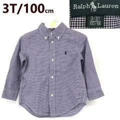 美品/正規代理店タグ★RALPH LAUREN/ラルフローレン★長袖シャツ【3歳/100cm/purple/紫】チェック柄/ボタンダウン/Tops/Shirts◆sBH825<sale>