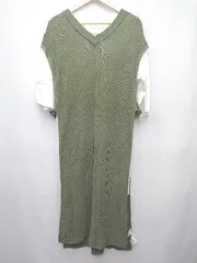 ◇ ⊇ CIAOPANIC TYPY ニット ワンピース Tシャツ ワンピース アンサンブル サイズF カーキ ホワイト レディース P  【1410230022304】