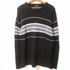 #anc バーバリー BURBERRY ニット セーター L 黒 水色系 ボーダー メンズ [865207]のサムネイル