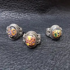 とんぼ玉　アンティークミルフィオリリング