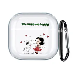 新品 AirPods 4 用 ケース エアーポッズケース ファッション 付き 収納ケース TPU素材 カラビナ付き 軽量 キズ防止 紛失防止 耐衝撃 ワイヤレス充電 対応 おしゃれ 光沢のある生地 (P-6)