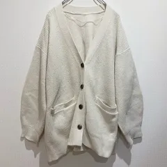 GU ジーユー　未使用に近い　ユニセックス　トップス　カーディガン　セーター　ニット　長袖　リブ袖　Vネック　フロントボタン　無地　アイボリー系　オフホワイト系　LLサイズ　ゆったり　オーバーサイズ　ベーシック　着回し　シンプル　カジュアル　SU460h890