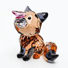 スワロフスキー SWAROVSKI クリスタルフィギュア フィギュリン Idyllia キツネとチョウ 狐 蝶 ブラウン 5701250 インテリア オブジェ 置物