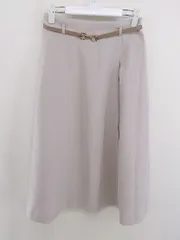 ◇ ◎ ViS ビス ウエストベルト付き 膝下丈 フレア スカート サイズL ベージュ系 レディース  【中古】 【1207060004491】