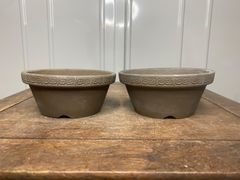 植木鉢　素焼き　鳥泥　4号　2点セット　小品盆栽　観葉植物　多肉植物　山野草　草花　花　雑木　寄せ植え　松盆栽　盆栽　鉢　盆栽鉢