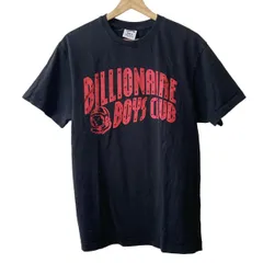 BILLIONAIRE BOYS CLUB(ビリオネアボーイズクラブ) 半袖Tシャツ サイズL メンズ - 黒×レッド クルーネック