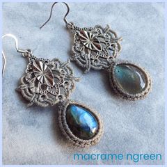 ポメころび様✴︎モンタナアゲート＆パープルアゲート＊イヤリング agete silver モンタナアゲートリング