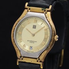 稼働品　ジバンシー　レディース腕時計　ローマン　デイト　ゴールド　ベルト新品 稼働品 ジバンシー レディース腕時計 ローマン デイト ゴールド ベルト