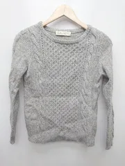 ◇ BEAUTY & YOUTH ビューティアンドユース ケーブル編 ウール混 長袖 ニット セーター 表記無し グレー レディース P  【1405090015375】