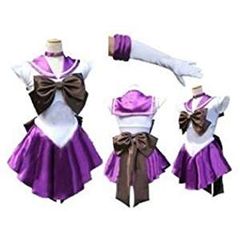 할로윈 미소녀 전사 세일러 문 보라색 토모 호타루 코스프레 의상 망년회 세일러 새턴 4 점 세트 세일러 옷 애니메이션 게임 여장 퍼플 M 사이즈 퍼플 M 사이즈 P_4 [ID:7723]