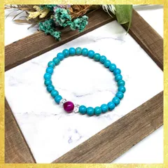 ピンクタイガーアイ &ターコイズ ブレスレット パワーストーン   8mm×6mm / メンズ レディース 男性 女性 お守り ハンドメイド ★