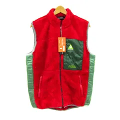 ルコックスポルティフ ベスト ジャケット アウター ボアフリース ゴルフウエア 未使用 メンズ LLサイズ 赤×カーキ le coq sportif