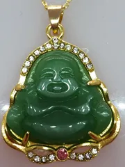 和田玉 ロシア碧玉 布袋弥勒 ネックレス1400-5/5のサムネイル