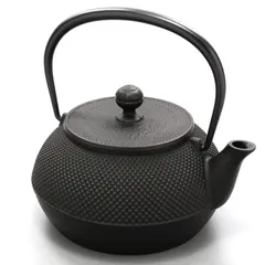 鉄瓶 7型アラレ 黒焼付 0.9L 900ml 南部鉄器  老舗 中国産  白湯 おしゃれ 急須