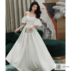 ウエディングドレス パフスリーブ スレンダー カラードレス 黒 赤 結婚式 花嫁 ウェディングドレス 二次会 大きいサイズ ロングドレス 白