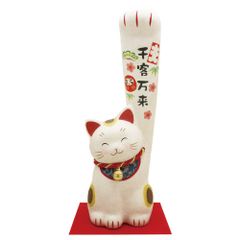 日本製 ちぎり和紙大遠くの福も招き猫　千客万来　右手と左手招き 招き猫 置物 開店祝い　おしゃれ まねきねこ  招き猫グッズ 小物 販売 開運グッズ 金運アップ 風水  縁起物 マッチョ ジム トレーナー プロテイン