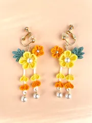 大和撫子気分な花の耳飾り　ー日輪ー