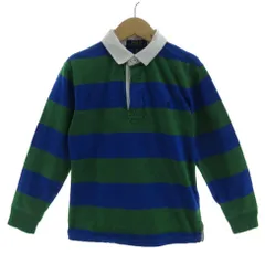 ポロ ラルフローレン POLO RALPH LAUREN ポロシャツ ラガーシャツ ポニー刺繍 長袖 コットン ボーダー グリーン 緑 ブルー 青 S/P 8 140
